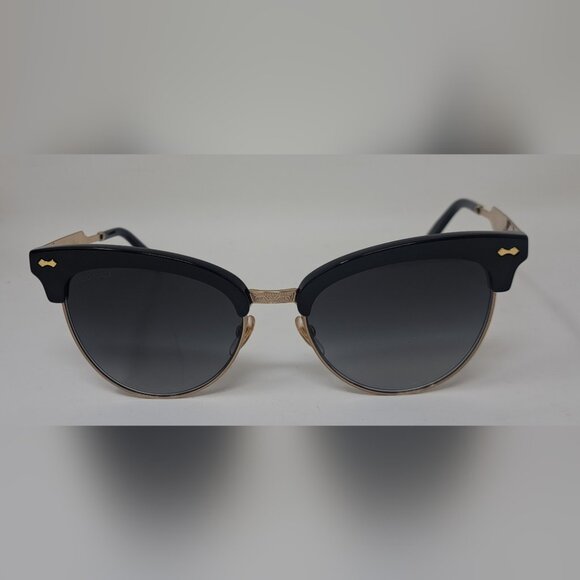 Gucci Womens Damascato Cat Eye Sunglasses Black Gold Half Rim GG4283/S 55-18-140 main image 8